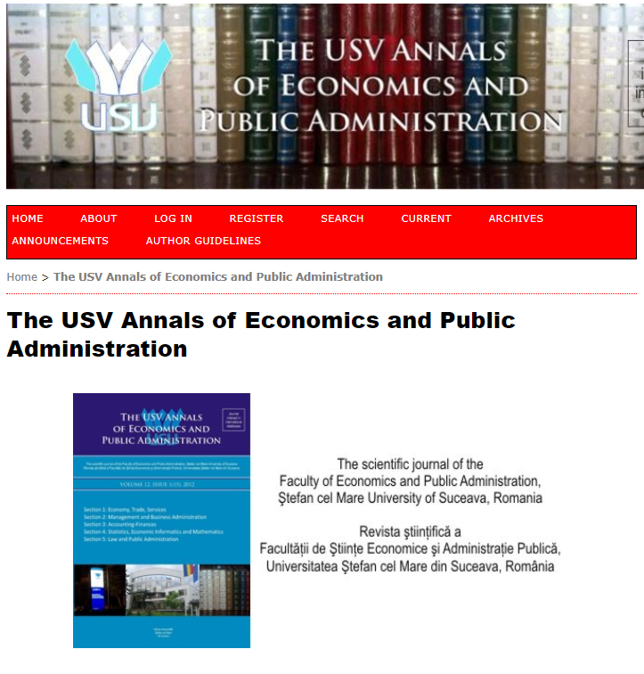 The annals of Faculty of economics and Public administration